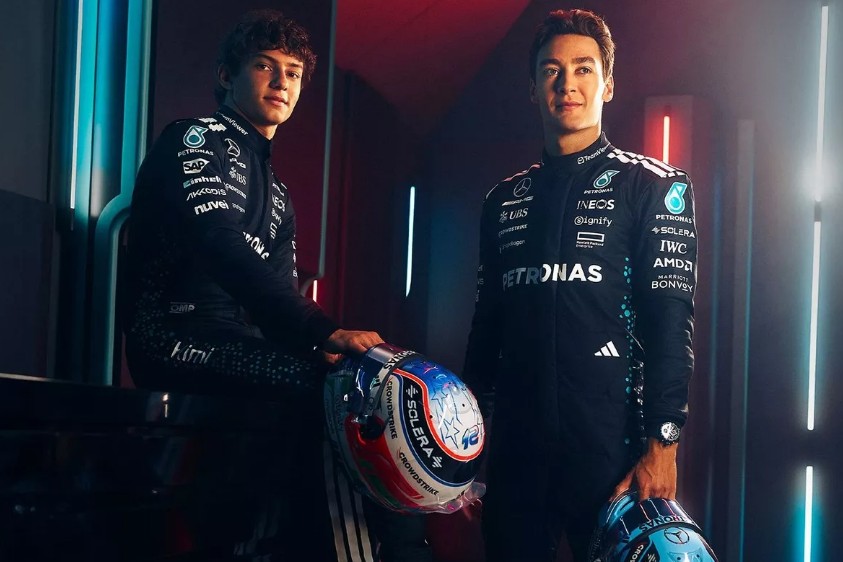Mercedes confirma Russell e Antonelli como dupla para a temporada 2026 da Fórmula 1