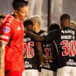 Jogadores do Vasco comemoram gol marcado contra o Barracas Central (Dikran Sahagian/Vasco)