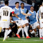 Jogadores do Santos comemorando o primeiro gol da partida. Foto: Divulgação / Santos