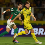 Flaco Lopez finalizando. Foto: Cesar Greco/Palmeiras
