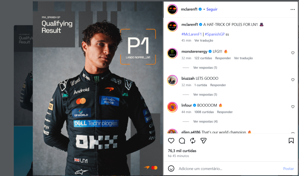 Foto: Divulga&ccedil;&atilde;o/ McLaren F1 Team